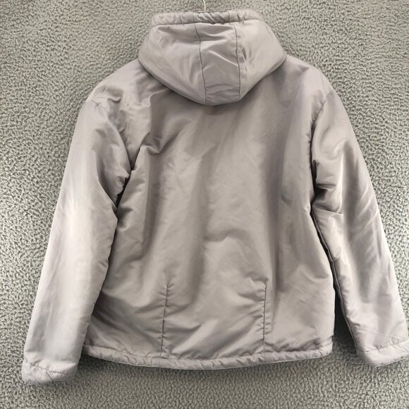 Fabletics Coat Womens Small Cher Polar Fleece Gray Jacket Reversible Hooded Zip - Picture 3 of 15